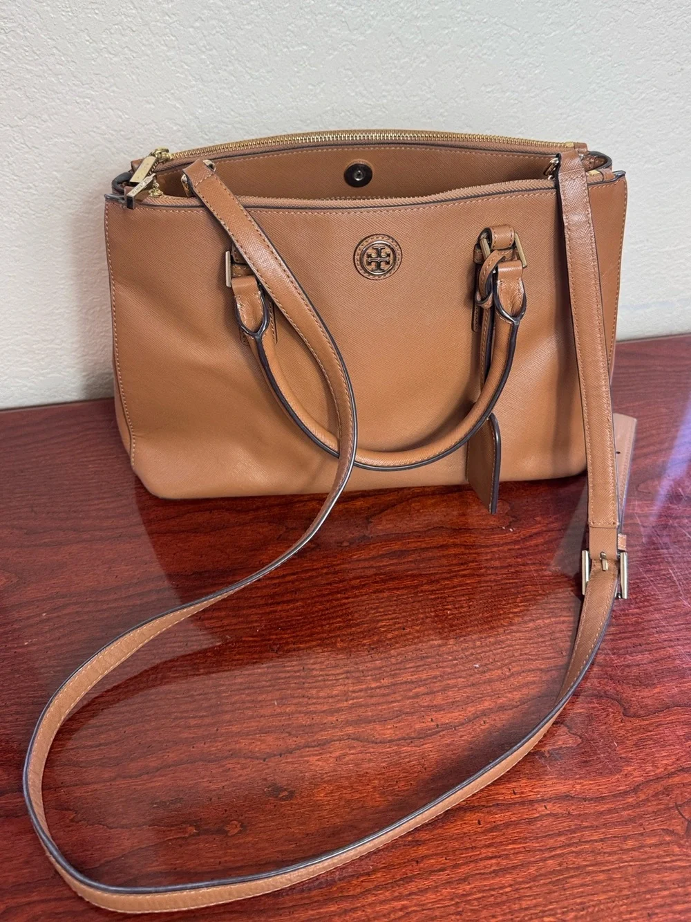 Tory Burch  Robinson Saffiano Leather Satchel with Top Handles